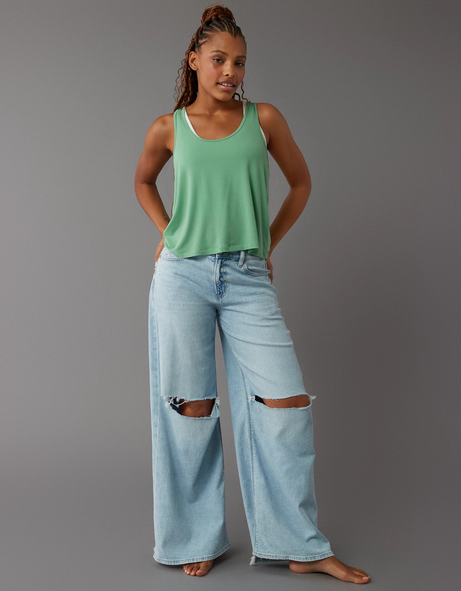 AE Soft & Sexy Sleeveless Swing Tank Top | American Eagle Outfitters (US & CA)