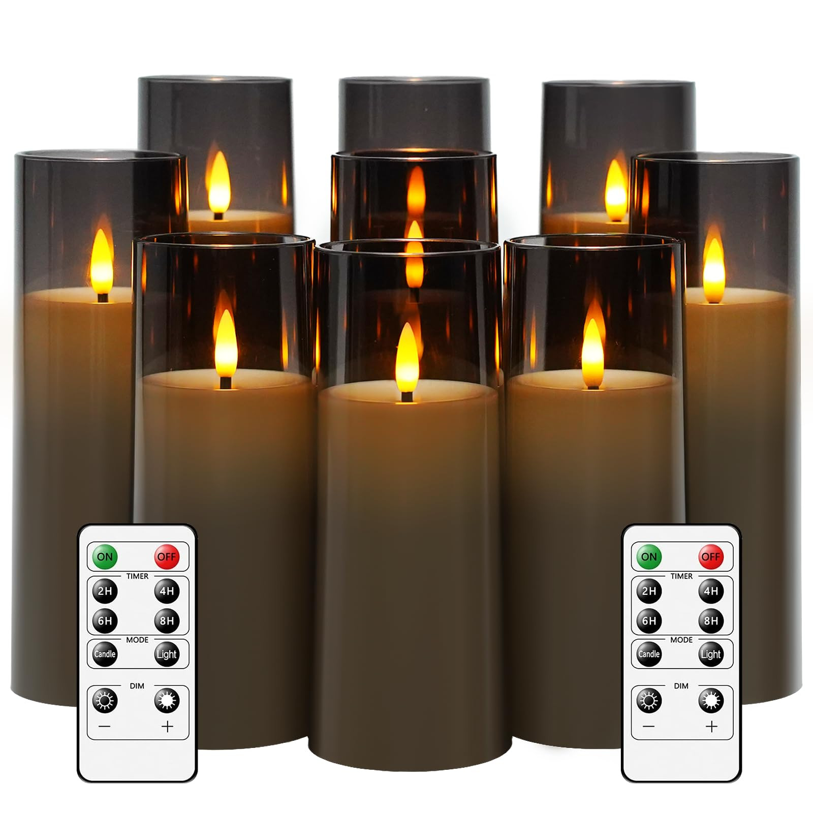Flickering Flameless Candles Battery Operated with Remote and 2/4/6/8 H Timer Plexiglass Led Pill... | Amazon (US)