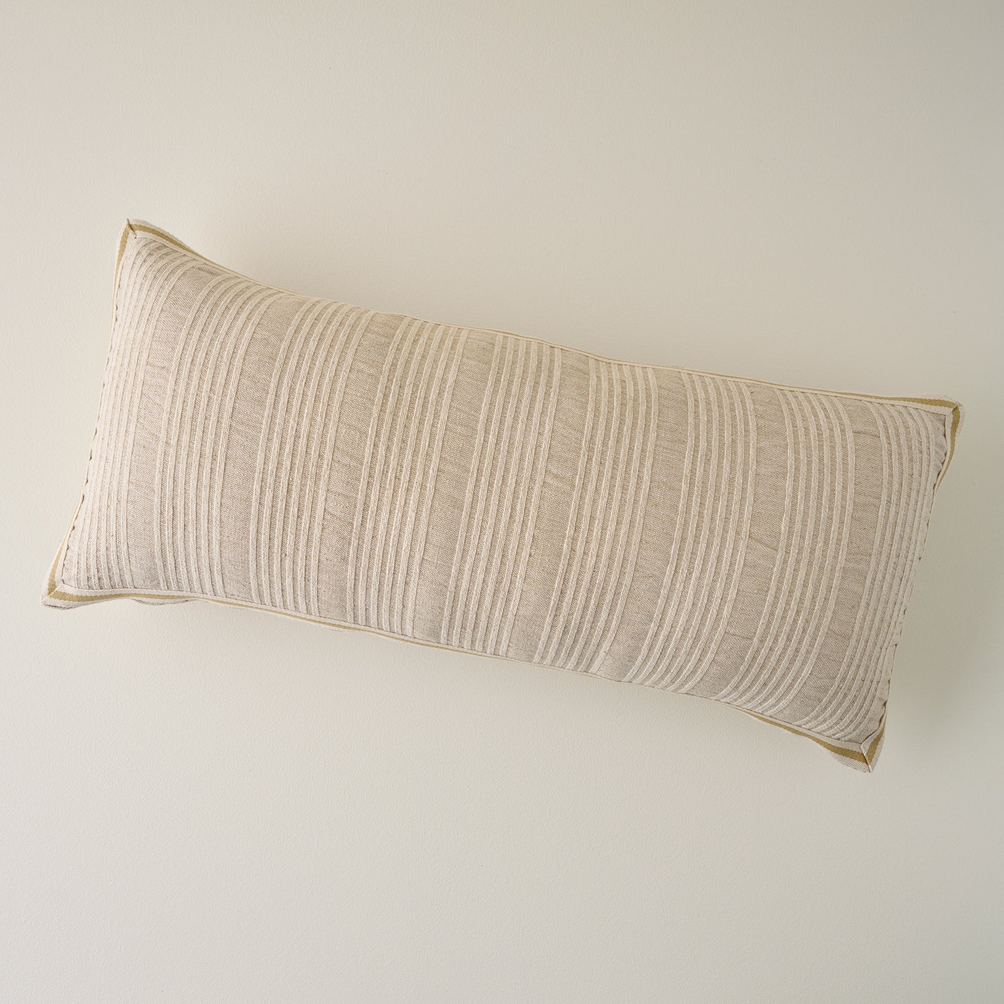 Natural Plaid Gusset Large Lumbar Pillow | Magnolia