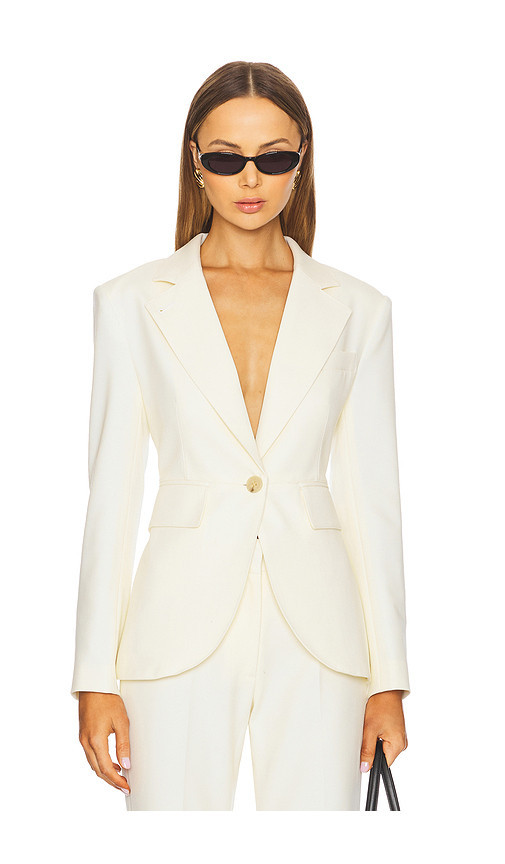 Smythe Seamed Blazer in White. Size 12. Also in 10, 2, 4, 6, 8. | Revolve Clothing (Global)