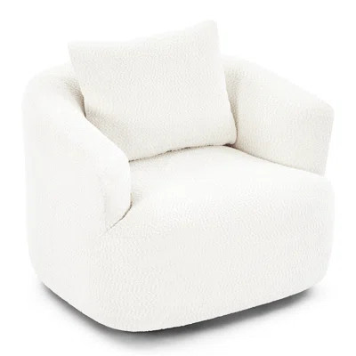 360° Swivel Chair, 38.2" Accent Chair Sofa, Upholste Swivel Barrel Sofa Chair With A Throw Pillow For Living Room, Bedroom, Office And Hotel | Wayfair North America