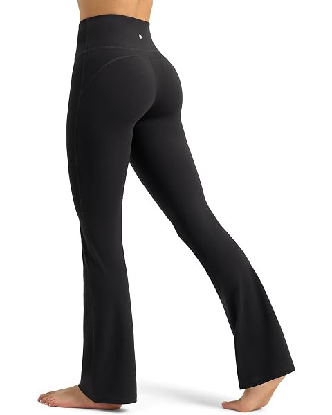ZAAYO Nahtlose Straight Leggings Damen Hohe Taille Flared Leggings Yoga Hosen Sport Yoga Legging ... | Amazon (DE)