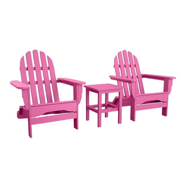 DuroGreen Adirondack Chair Set Made With All-Weather Tangentwood, 2 Chairs, 1 Side Table, Oversiz... | Walmart (US)
