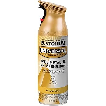 Rust-Oleum 342918 Universal All Surface Aged Metallic Spray Paint, 11 oz, Vintage Gold | Amazon (US)