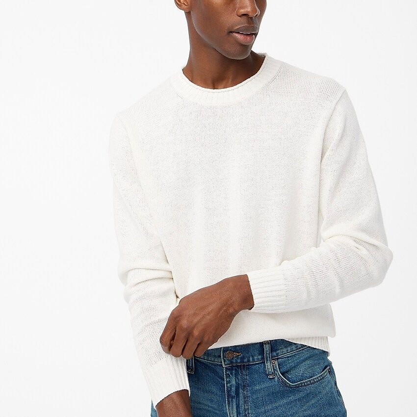 Cotton-linen crewneck sweater | J.Crew Factory