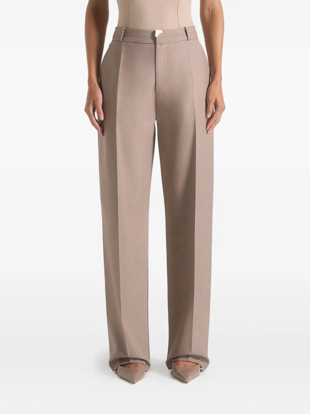 Manière De Voir Doria pleated tailored trousers - Brown | Farfetch Global