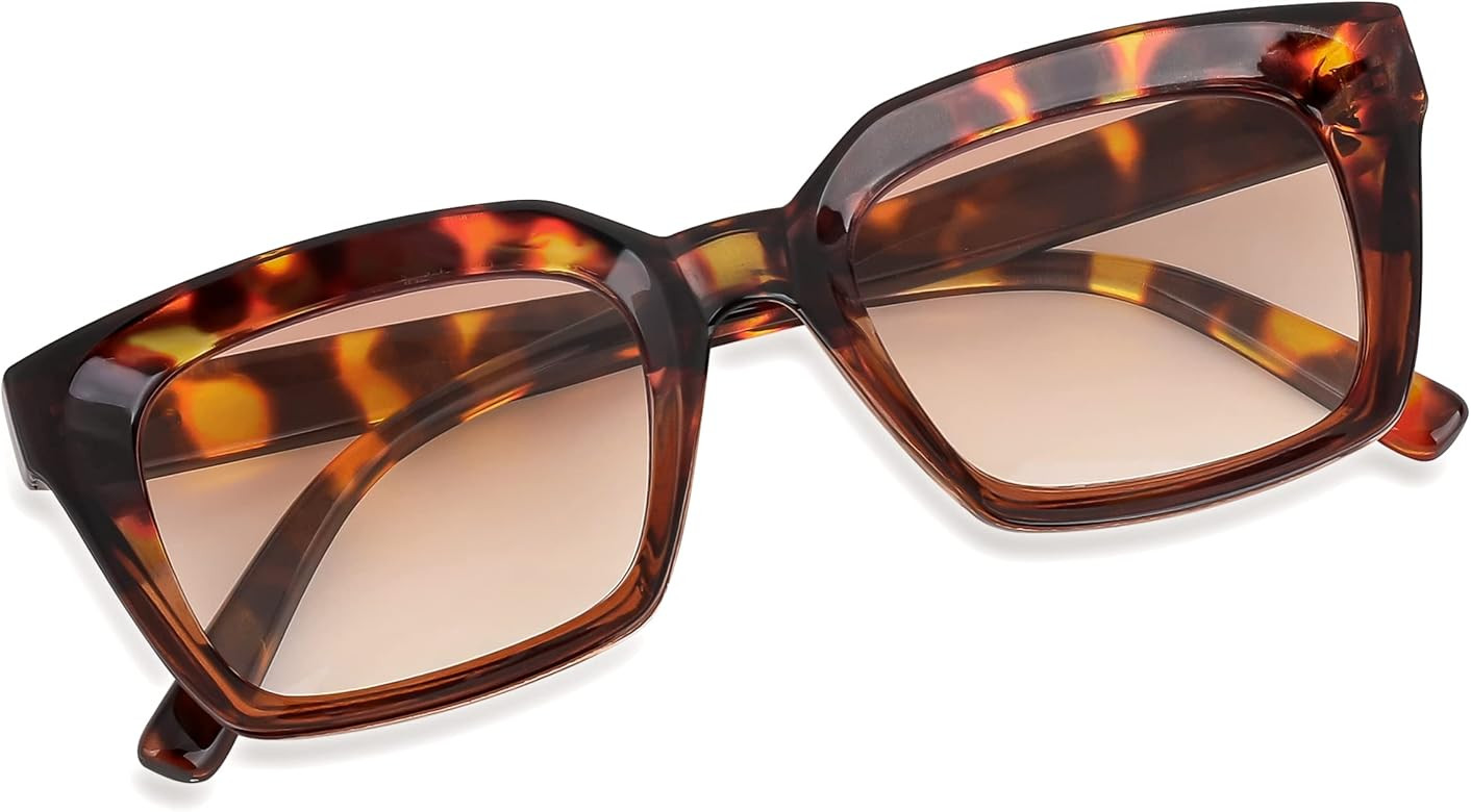 FEISEDY Classic Square Reading Sunglasses Thick Reader Outdoor Sun Glasses Frame B2895 | Amazon (US)