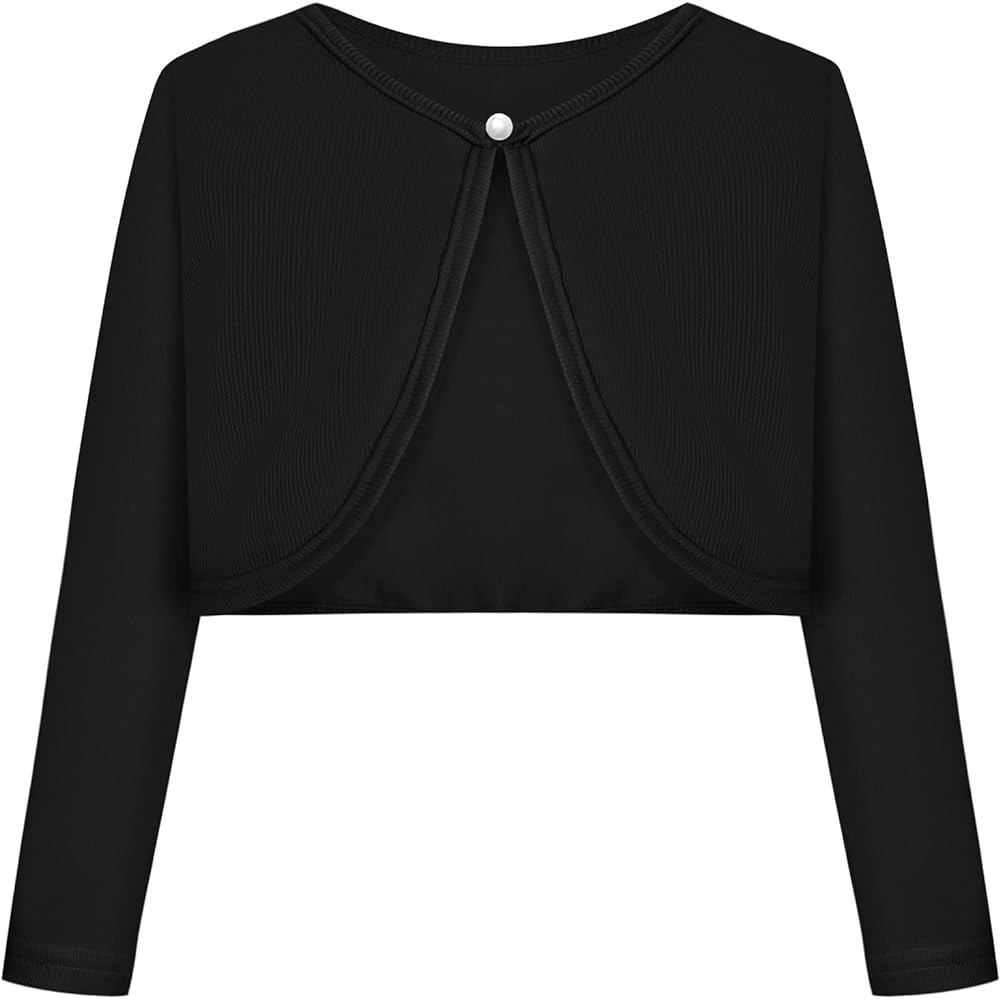 Bonny Billy Girls' Long Sleeve Knit Bolero Cardigans Jacket Cover Up Sweater | Amazon (US)