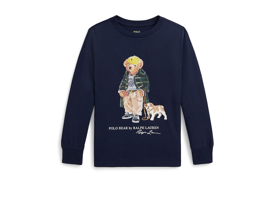Polo Ralph Lauren Kids Polo Bear Cotton Long-Sleeve T-Shirts (Toddler/Little Kid) Boy's T Shirt Refined Navy : 3T Toddler | Zappos
