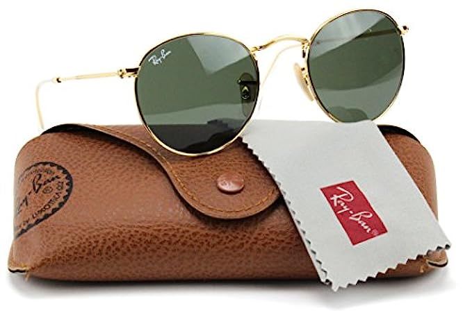 Ray-Ban RB3447 001 Round Sunglasses Arista Gold / Crystal Green Lens 50mm | Amazon (US)