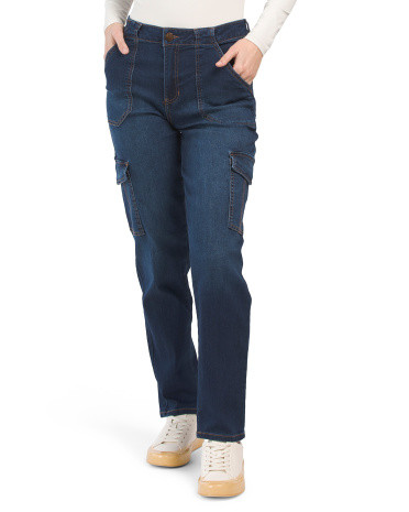 High Waist Straight Leg Utility Pocket Cargo Jeans for Women | Marshalls