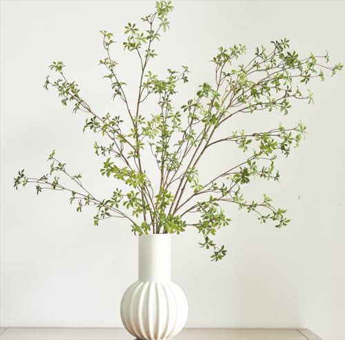 Avoeco Artificial Greenery Stems, 47”Tall Fake Plants Branches, Real Touch Faux Enkianthus Perulatus Twig Leaf for Home Garden Office Wedding Vase Filler Shop Decoration (3 Packs-Green) | Amazon (CA)