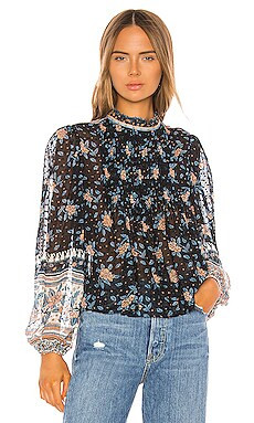 Ulla Johnson Cass Blouse in Noir from Revolve.com | Revolve Clothing (Global)