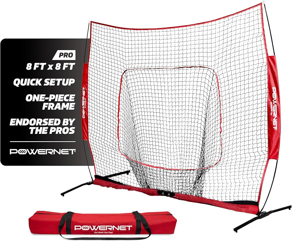 PowerNet Pro One Piece Softball Baseball Net, Portable Baseball Training Equipment, Hitting, Thro... | Amazon (US)