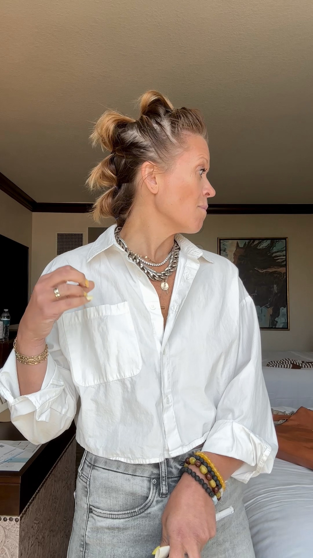 Presentation outfit at a builders show. Business professional yet casual. 