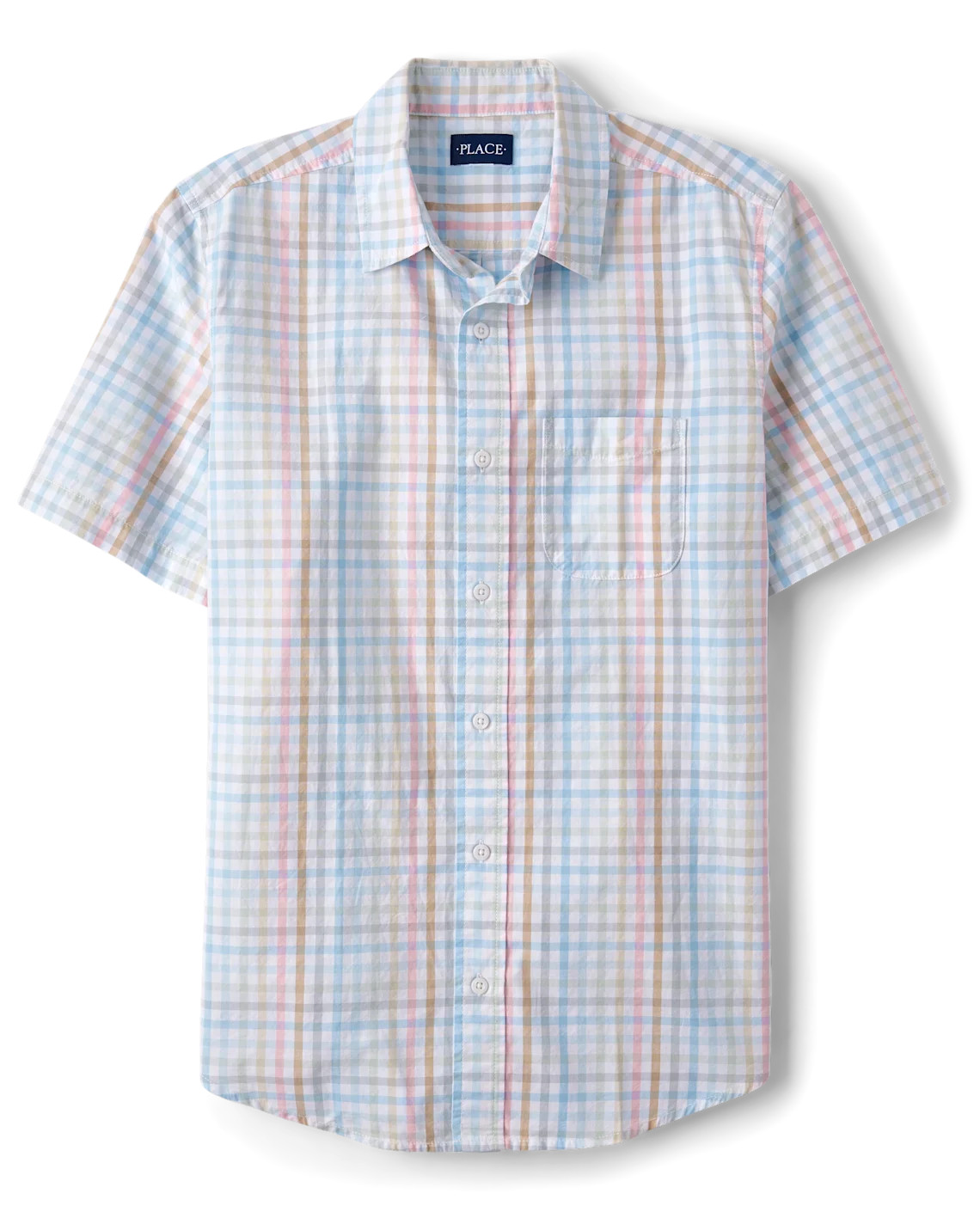 Mens Dad And Me Gingham Poplin Button Up Shirt - multi | The Children's Place