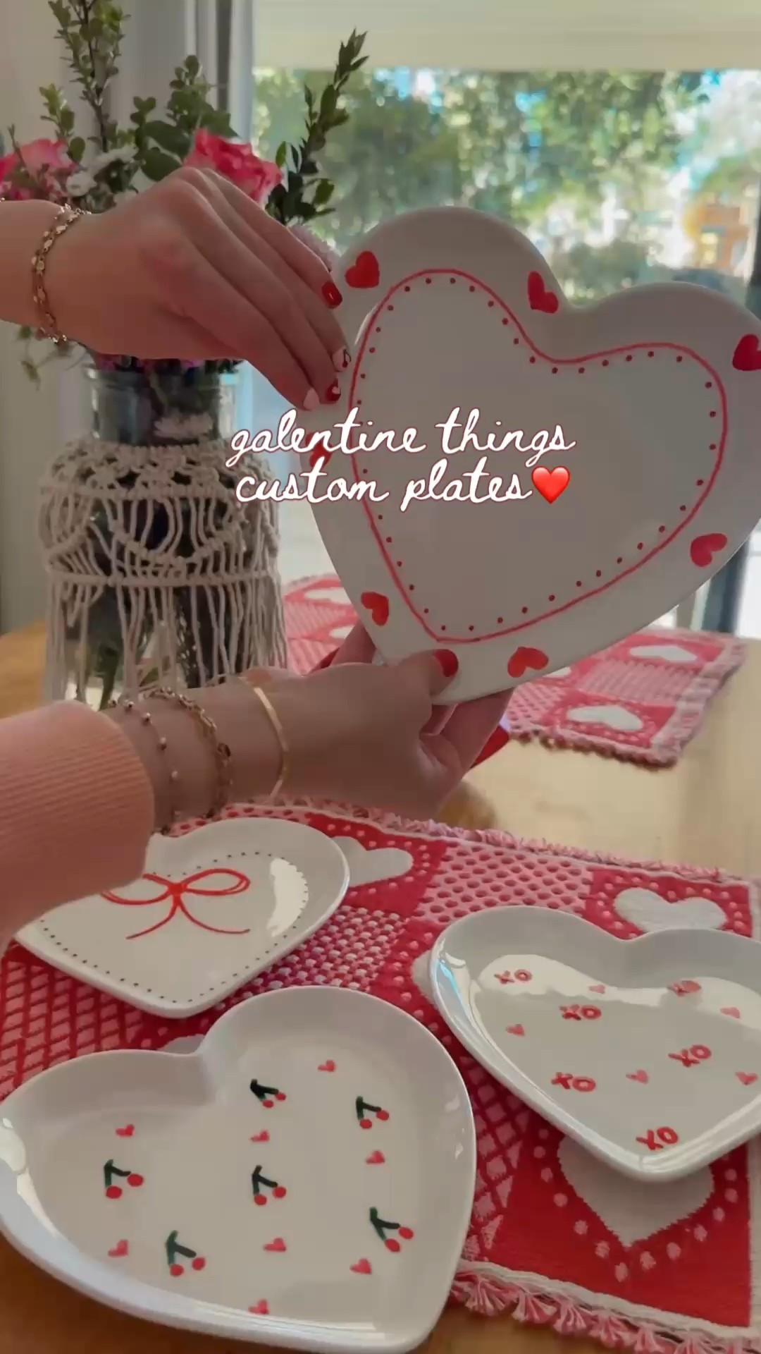 Galentine ideas! Custom heart plates ❤️
Bake the painted plates at 400° for about 30 mins, turn off the power and let it cool down in oven for about 30
mins!

#LTKdayinmylife #LTKSeasonal #LTKFindsUnder50