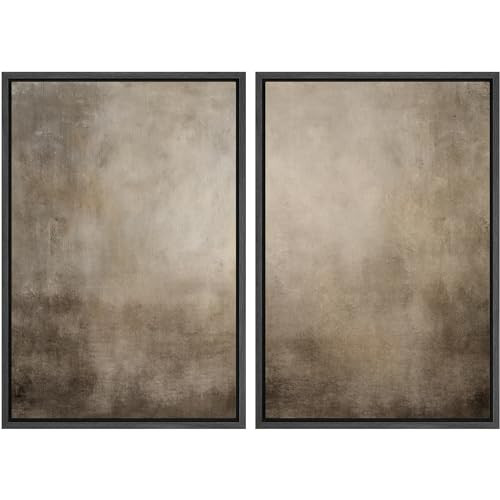 MUDECOR Framed Canvas Print Wall Art Monochromatic Gradient Abstract Minimalist Gray Illustration... | Amazon (US)