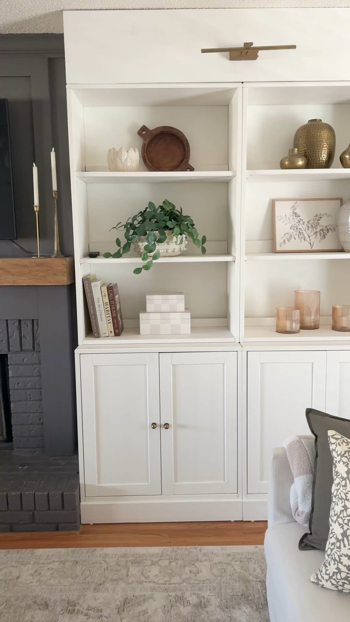 Living room views 

Fireplace: BM Iron Mountain 
Bookcases: IKEA Havsta 

#LTKHome #LTKStyleTip #LTKSeasonal