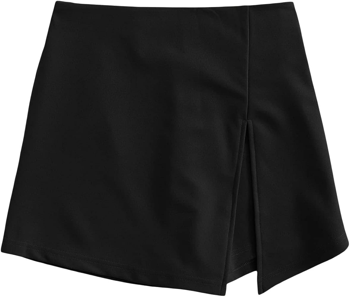 Floerns Women's Plus Size Asymmetrical Skorts High Waisted Skirts Shorts | Amazon (US)
