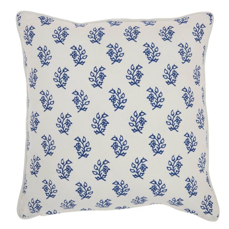 18"x18" Life Styles Printed Branches Square Throw Pillow Blue - Mina Victory | Target