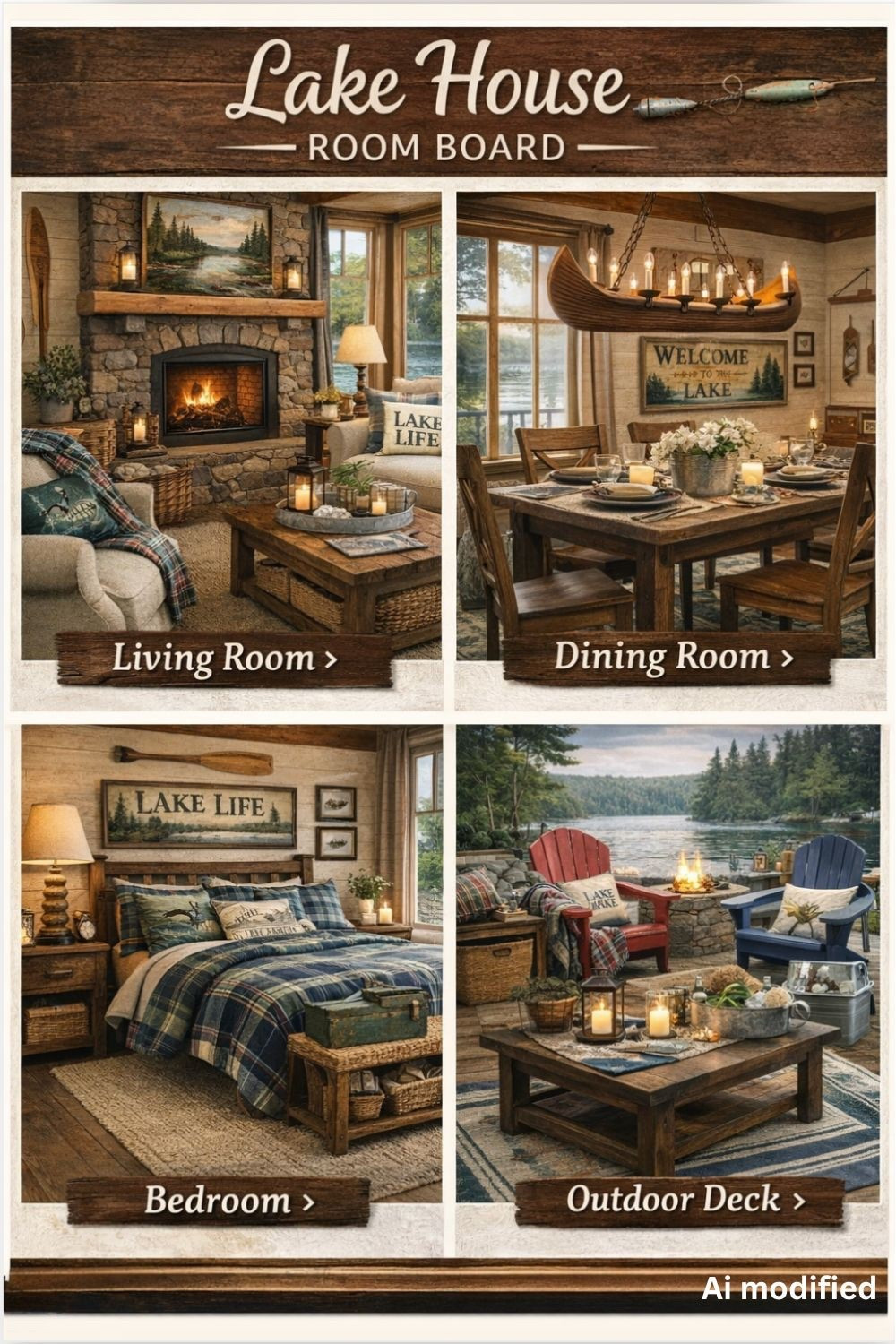 Lake House Room Board Ideas | Cozy Cabin Living Room, Dining, Bedroom & Outdoor Deck Inspiration

#LTKHome #LTKSeasonal #LTKTravel