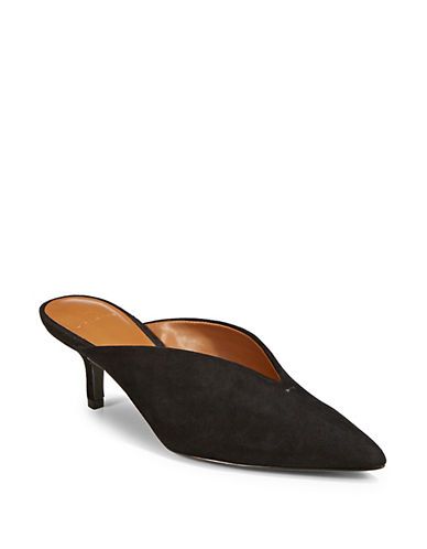 H Halston Anna Kitten Heel Suede Mules | The Bay