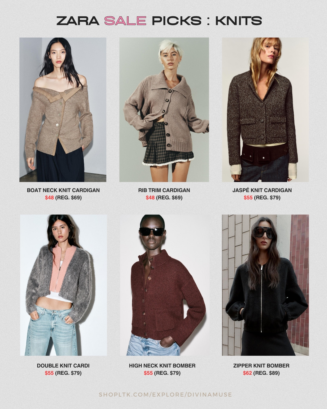 hand-picked knits from zara end of season sale. boat neck, rib trim, jaspe, double layered, high neck bombers, zippered knits and cardigans. i like these pieces because it has structure but room to move.  

 #LTKSaleAlert #LTKMidsize #LTKFindsUnder100