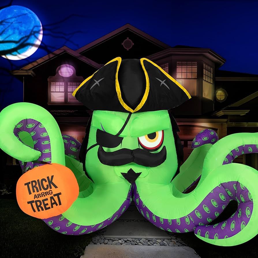Amazon.com: Holidayana Halloween Inflatables Large 11.5 ft Pirate Kraken Octopus - Inflatable Out... | Amazon (US)