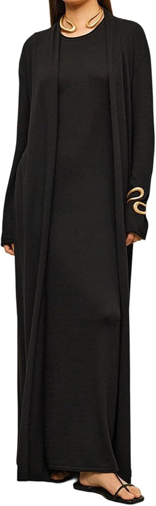 Tcremisa Womens Lounge Set 2 Piece Outfits Knit Bodycon Maxi Dress and Long Sweater Cardigans Set... | Amazon (US)