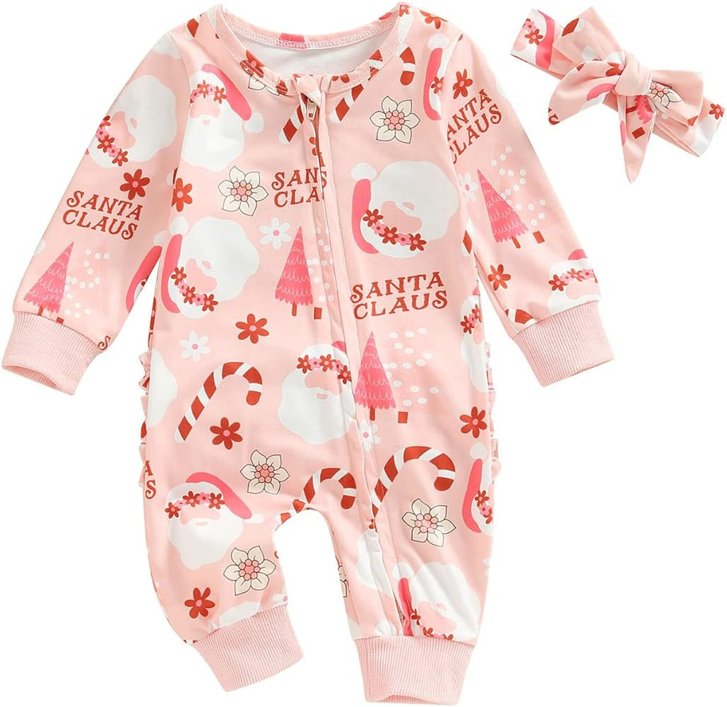 YINGISFITM My First Valentines Baby Boy Girl Outfit Newborn Love Heart Jumpsuit Zipper Up Bodysui... | Amazon (US)