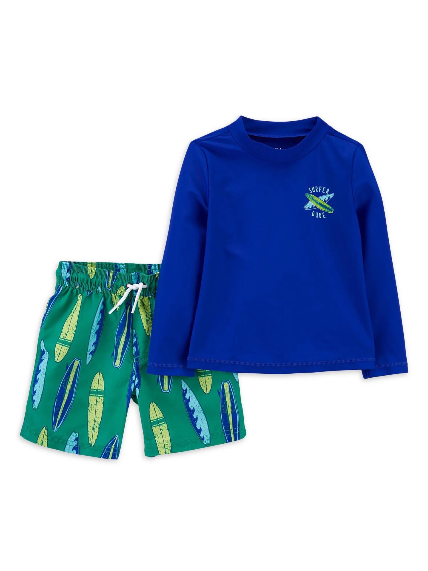 Child of Mine by Carter's Baby and Toddler Boy Rash Guard Swim Set, 2-Piece, Sizes 12M-5T | Walmart (US)