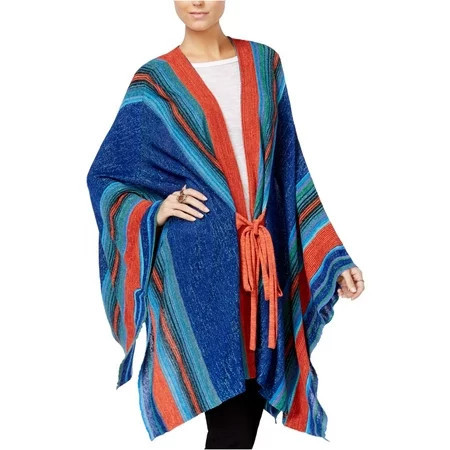 Free People Womens Striped Tie-Front Cardigan Sweater Blue One Size | Walmart (US)