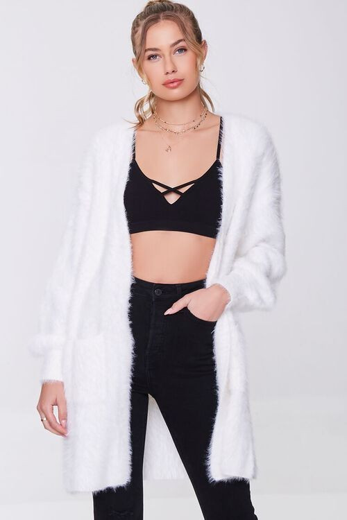 Fuzzy Knit Cardigan Sweater | Forever 21 (US)