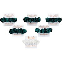 Bridesmaid Proposal Gift Scrunchies Emerald Green 5 + White Bride Velvet Hair Tie To Have & Hold You | Etsy (US)