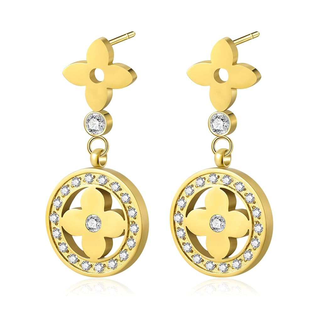 Amazon.com: Earrings for Women Handmade Stud Earrings for Women Trendy Stainless Steel Stud Earri... | Amazon (US)