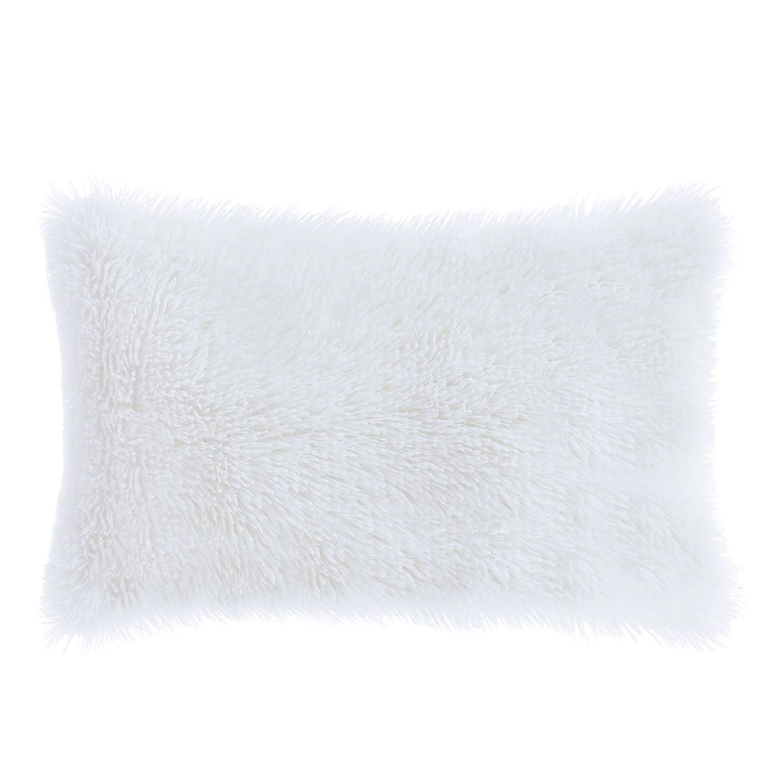 PiccoCasa Faux Fur Polyester Modern Decorative Throw Pillow Covers, 12" x 20", White, 1 Piece | Walmart (US)