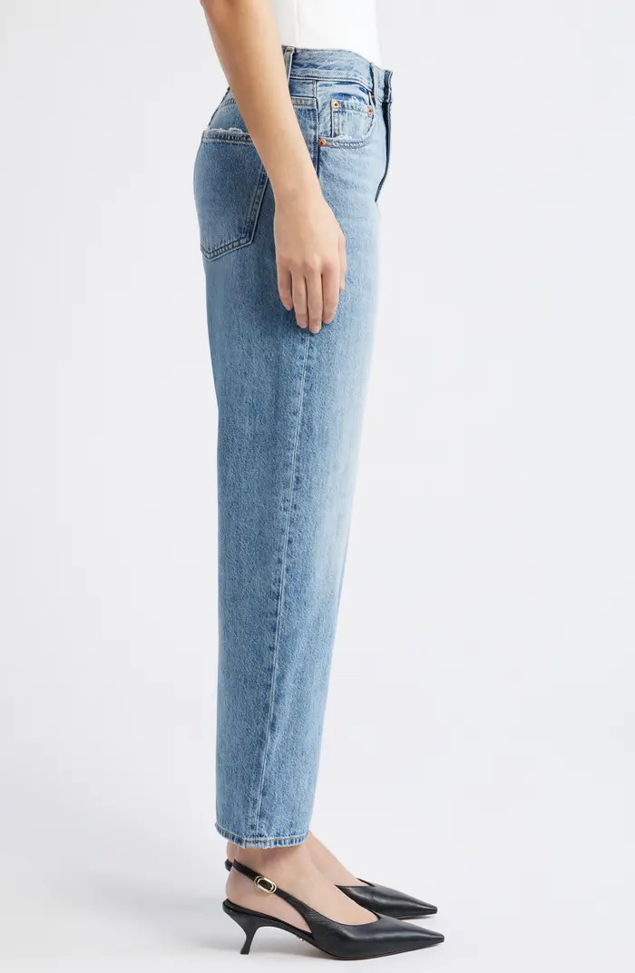 Lexi Distressed Crop Barrel Jeans | Nordstrom