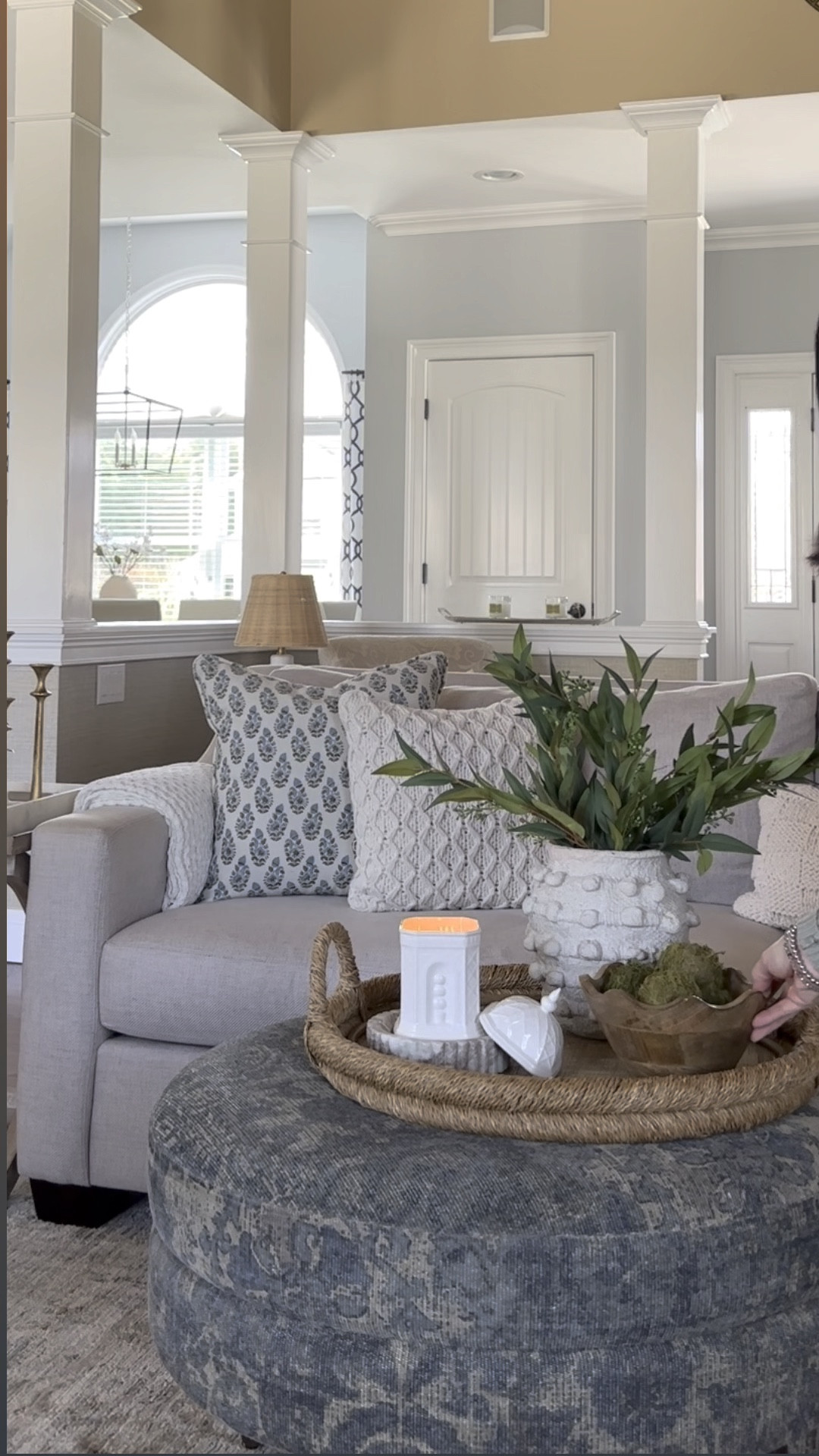 Simple spring touches, with favorite greenery, minka vase, new peony gazebo candle, and scallop wood bowl. Spring throw pillows, best selling $15 crochet pillow, throw blanket, sofa tray. Amazon home, Target, Anthropologie, Pottery Barn, Walmart. Free shipping. 

#LTKVideo #LTKhome #LTKfindsunder50