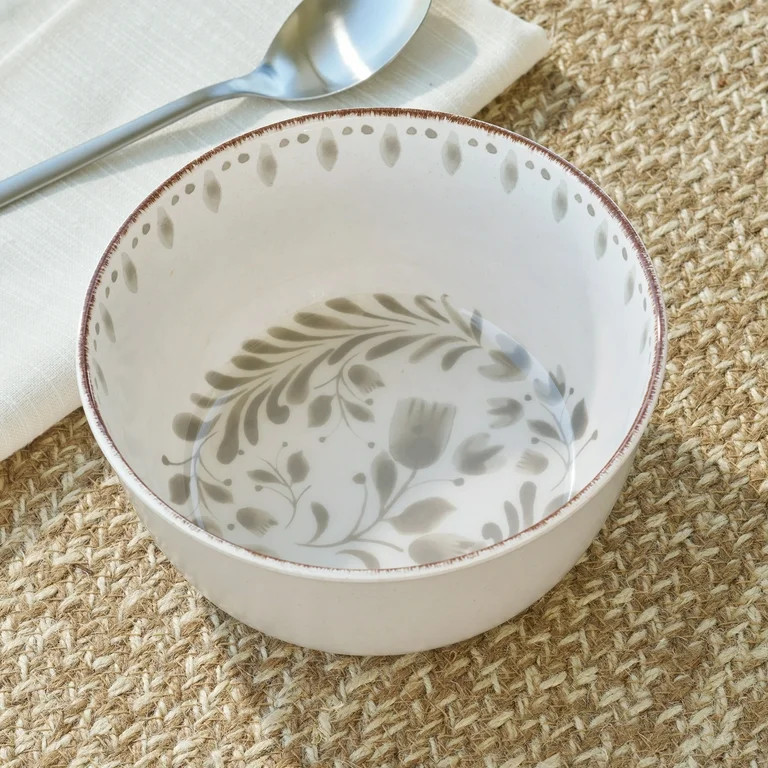 Better Homes & Gardens Bamboo Melamine Cereal Bowl, Grey | Walmart (US)