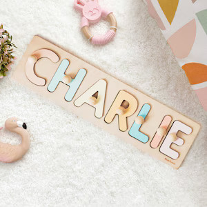 Personalized Name Puzzle With Pegs New Christmas Gifts for Kids Baby Shower Wooden Toddler Toys a... | Etsy (US)