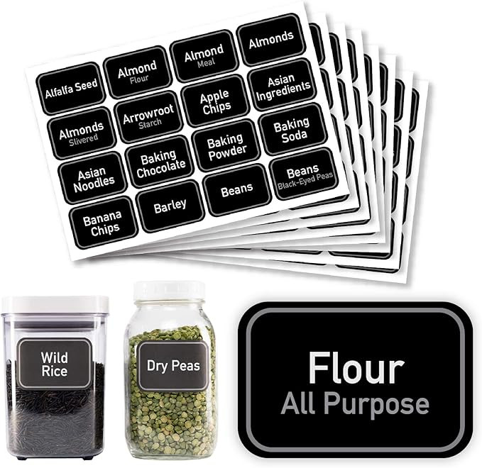 AllSpice 208 Preprinted Water Resistant Bulk Pantry Labels Set | Amazon (US)
