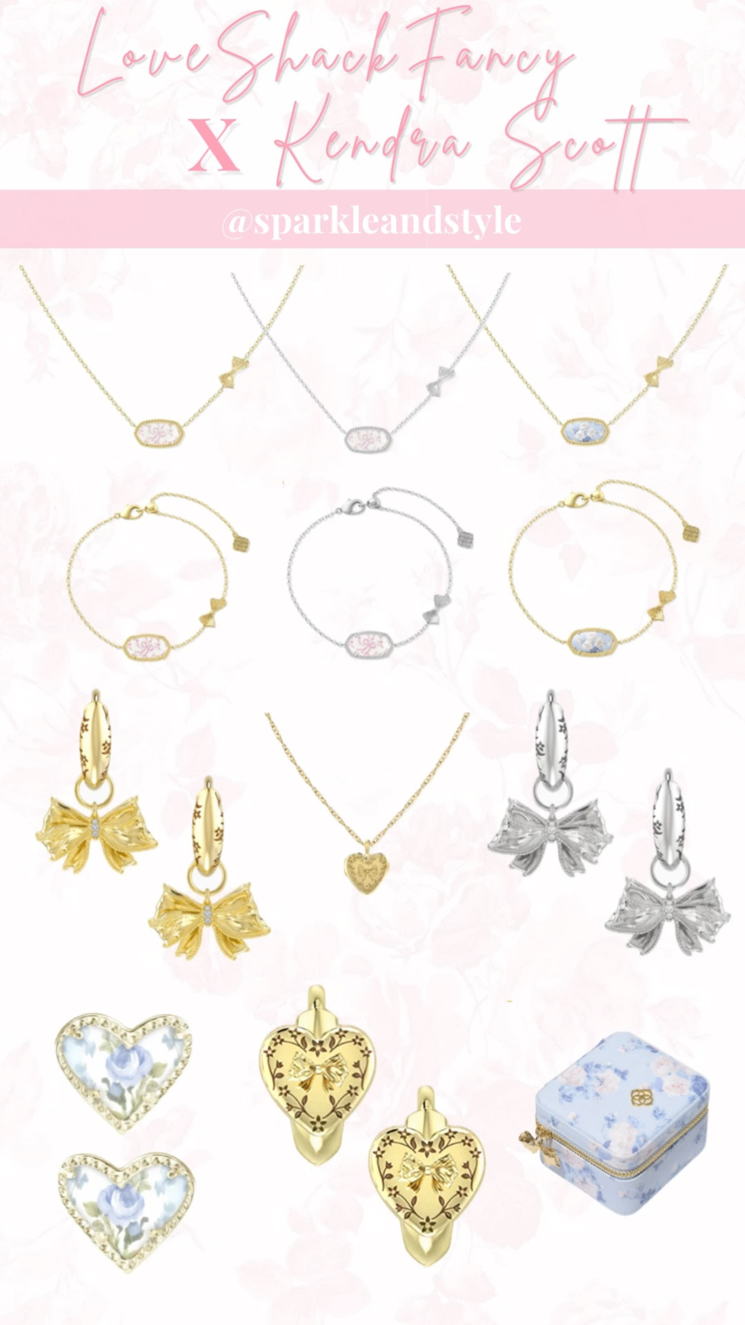The new LoveShackFancy and Kendra Scott collab collection is live for preorder! Love the new styles of necklaces, earrings, and bracelets. This drop also includes styles for silver girlies! ✨

LoveShackFancy and Kendra Scott jewelry, gold necklace, silver necklace, gold earrings, silver earrings, gold bracelet, silver bracelet, locket necklace, jewelry holder, bow earrings, bow necklace 





#LTKSeasonal #LTKgrwm #LTKootd
