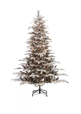 Puleo International 7.5 ft. Pre-Lit Arctic Fir Flocked Artificial Christmas Tree 700 UL-Listed Clear Lights | Belk