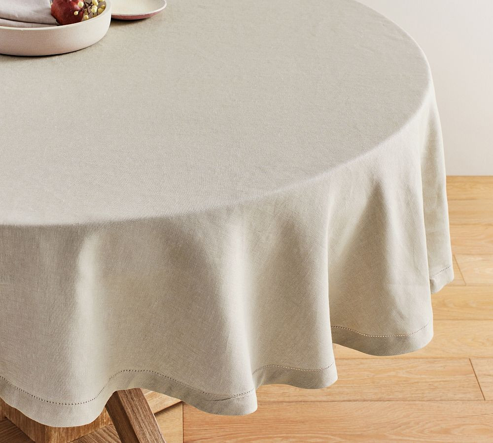 Belgian Linen Round Tablecloth | Pottery Barn (US)