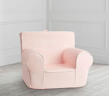 Blush with White Piping Anywhere Chair® Slipcover Only | Pottery Barn Kids