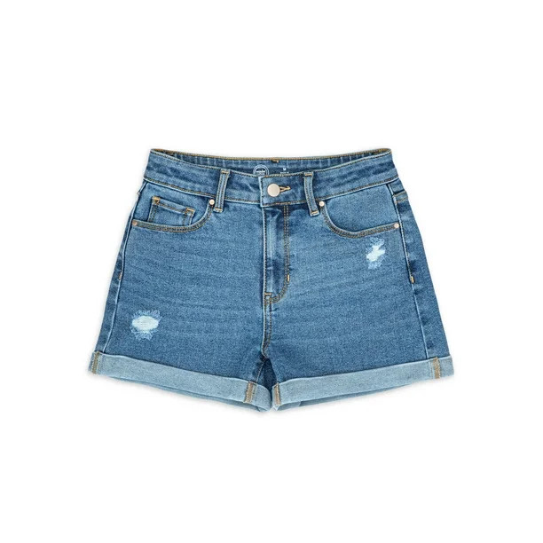 Wonder Nation Girls High Rise Mom Short, Sizes 4-18 & Plus - Walmart.com | Walmart (US)