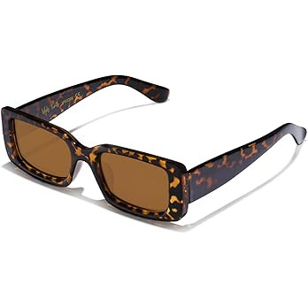 Veda Tinda Rectangle Sunglasses Womens and Men Trendy 90s Cool Retro Square TAC Polarized Lenses ... | Amazon (US)