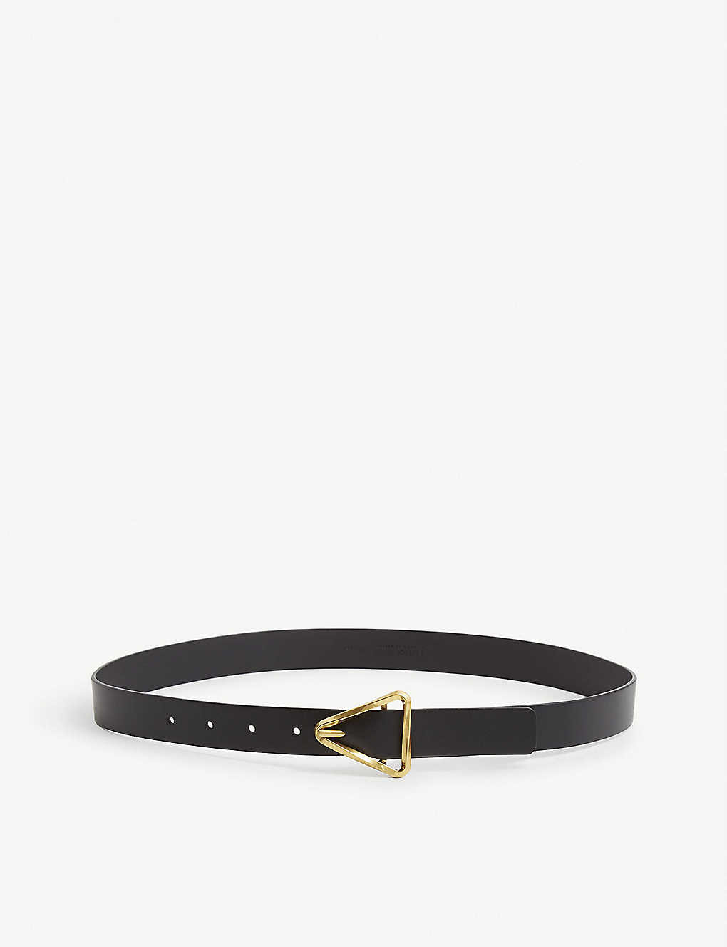 V-embellished logo-engraved leather belt | Selfridges