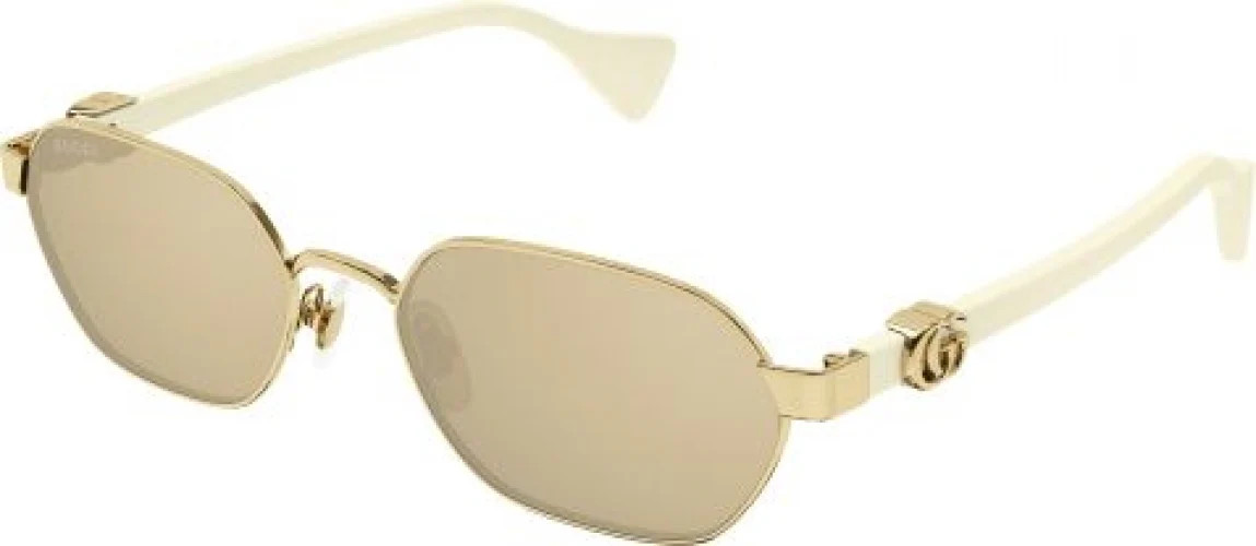 Gucci GG1593S Sunglasses 002 - Gold/Ivory - Pink Women Oval | Designer Optics